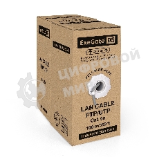 Кабель ExeGate Special UTP 4 пары кат.5e CCA, 26AWG, бухта 100м, серый, PVC