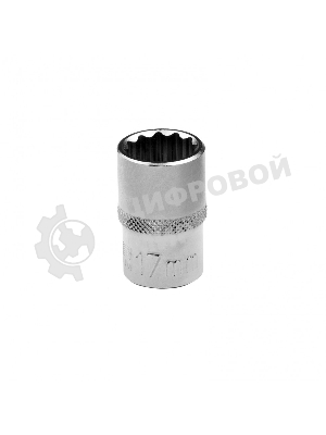 Головка торцевая, 17 мм, 12-гранная, CrV, под квадрат 1/2