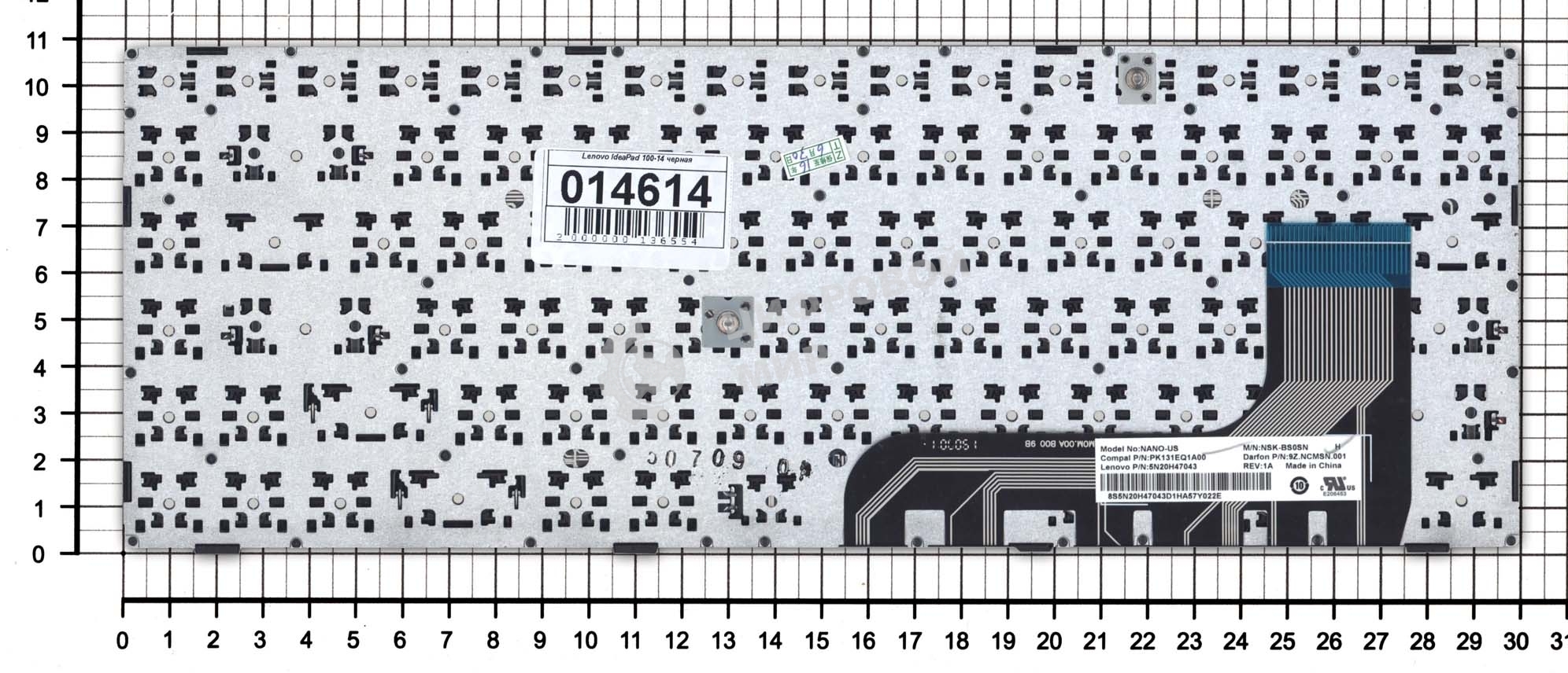 Клавиатура для ноутбука Lenovo IdeaPad 100-14IBY черная