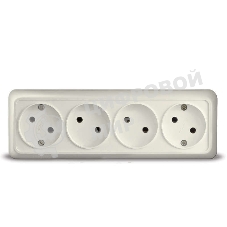 Розетка 4-м ОП Олимп без заземл. беж. UNIVersal 1168