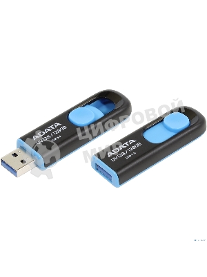 Флешка USB ADATA UV128 (AUV128-128G-RBE), 128Gb, USB 3.0, R/W 100/30, черный/синий