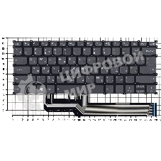 Клавиатура для ноутбука Lenovo XIAOXIN Air-14 2019 540S-14 черная с подсветкой
