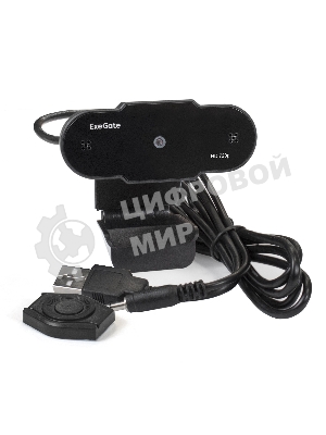 Веб-камера ExeGate BlackView C525 HD 1280x720, 30 кадр/с, USB Type-A, микрофон (шумоподавление), шторка приватности, универсальное крепление