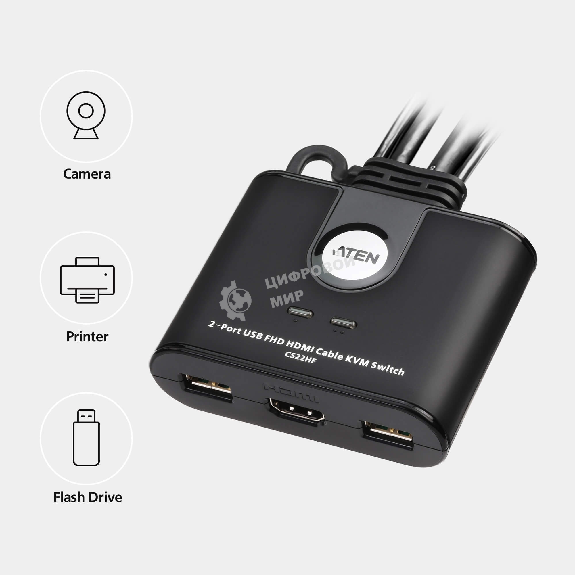 Переключатель KVM 2-Port USB FHD HDMI Cable KVM Switch