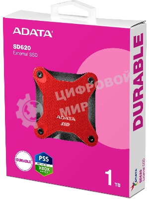Внешний SSD ADATA SD620, 1TB, USB 3.2 Gen 2 Type-A, R/W 550/480, красный