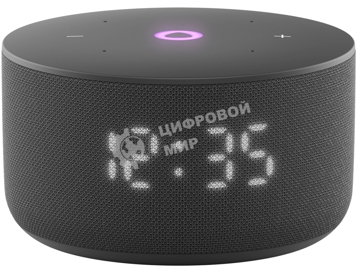 Умная колонка Яндекс Станция Мини 3, 12Вт, компактная, 1 динамик, часы, управление умным домом, Wi-Fi, Bluetooth 5.0, Алиса, черный