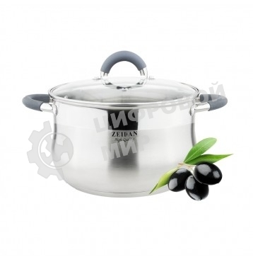 Кастрюля со стеклянной крышкой Zeidan Z-50250 2,1 л - 2.1 л (д.16х10.5 см), нерж.сталь, внутренняя - матовая полировка, снаружи - комбинированная полировка, шкала литража, ручки с силиконовым покрытием, КАПСУЛИРОВАННОЕ ДНО, ПОДАРОЧНАЯ УПАКОВКА С ПЛАСТИКОВОЙ РУЧКОЙ.