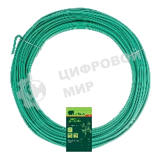 Проволока для подвязки Сибртех, стальная в ПВХ (зеленый) 25 м, внутр. 1,6 мм/внеш. 3,0 мм