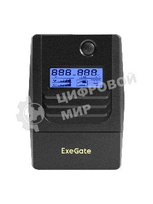 Источник бесперебойного питания ExeGate Smart LB-850.LCD.AVR.4C13.USB (850VA/510W, LCD, AVR, 4*C13, USB, батарея 12V 9Ah, черный)