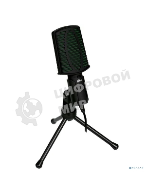Микрофон RITMIX RDM-126 PRO Black-Green конденсаторный, всенаправленный, -30±3dB (0dB=1V/Pa на 1kHz), 50Hz-16kHz, ?2.2 k?, 3,5 мм, 1,8 м, пластик