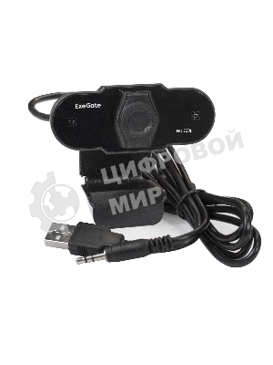 Веб-камера ExeGate BlackView C525 HD 1280x720, 30 кадр/с, USB Type-A, микрофон (шумоподавление), шторка приватности, универсальное крепление