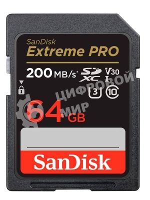 Флеш карта SanDisk Extreme PRO 64GB SDXC Memory Card 200MB/s