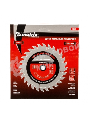 Пильный диск Matrix по дереву, 185x20мм, 24 зуба + кольцо 16/20 Professional