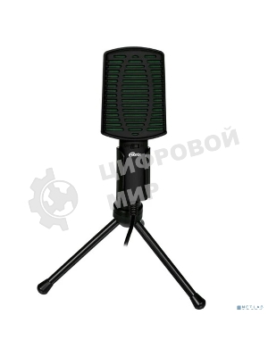 Микрофон RITMIX RDM-126 PRO Black-Green конденсаторный, всенаправленный, -30±3dB (0dB=1V/Pa на 1kHz), 50Hz-16kHz, ?2.2 k?, 3,5 мм, 1,8 м, пластик