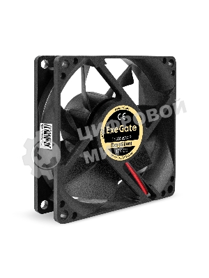 Вентилятор 12В DC ExeGate ExtraSilent ES08025S2P (80x80x25 мм, Sleeve bearing (подшипник скольжения), 2pin, 1900RPM, 20dBA)
