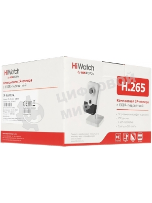 Видеокамера IP Hikvision HiWatch DS-I214(B) 4-4мм цветная корп.:белый/черный