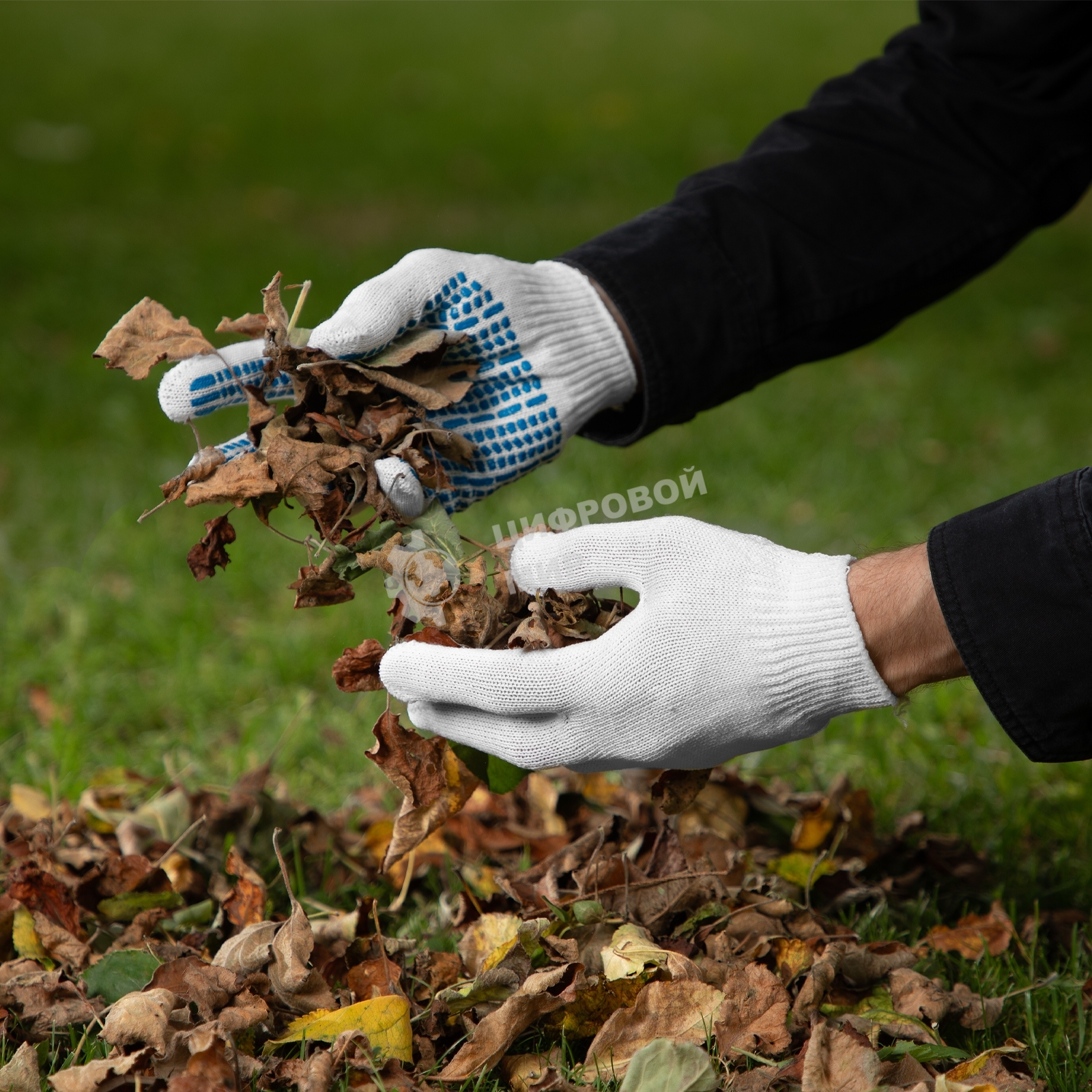 Перчатки трикотажные, с ПВХ Протектор, 32 г, 10 класс, 10 пар/уп