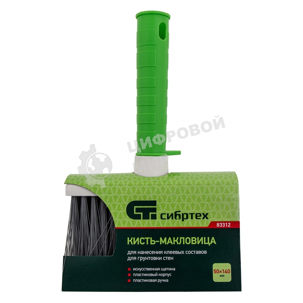 Кисть-макловица Сибртех, 50, 140, искусственная щетина, пластиковый корпус, пластиковая рукоятка