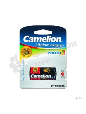 Батарея Camelion CR123A BL-1 (CR123A-BP1, батарейка фото,3В)