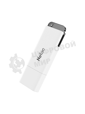 Флешка USB Netac U185 (NT03U185N-016G-20WH), 16Gb, USB 2.0, R/W 25/10, белый/серый