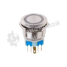 Кнопка антивандальная Rexant Ø22 12В Б/Фикс (5с) (ON)-OFF/(OFF)-ON подсв/красная