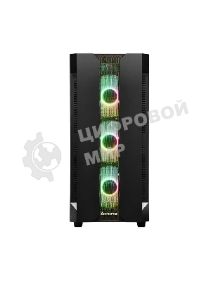 Компьютерный корпус CHIEFTEC HUNTER GS-01B-OP без БП, боковая панель из закаленного стекла, 3xARGB LED 120мм вентилятора спереди, 1xARGB LED 120мм вентилятор сзади, черный, ATX