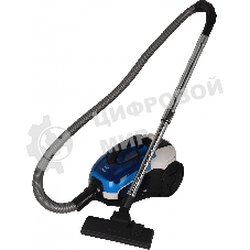 Пылесос Hyundai HYV-C3377 белый/синий, 380/2400 Вт, уборка сухая, пылесборник контейнер, 3.5 л