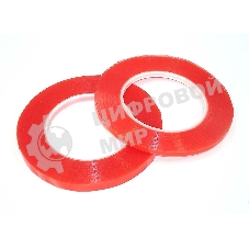 Скотч двусторонний прозрачный 3M с красной защитной лентой ширина 5мм 25м