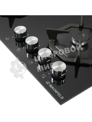 Газовая варочная панель Maunfeld EGHG.64.2CB/G, 4 конфорки, закаленное стекло, черный