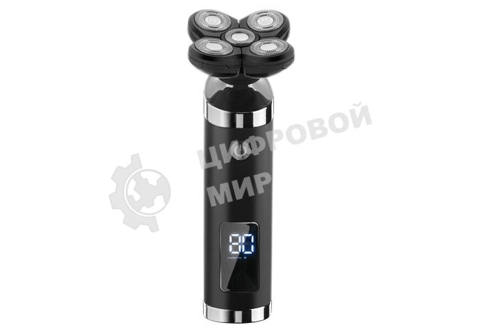 Электробритва Centek CT-2151 (черный) ротор 4D, влажное бритье, 5 плав.голов, USB, зарядка 1 час, LiIon800мAч