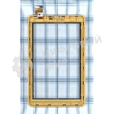 Сенсорное стекло (тачскрин) для Irbis TZ753, белое с желтой рамкой