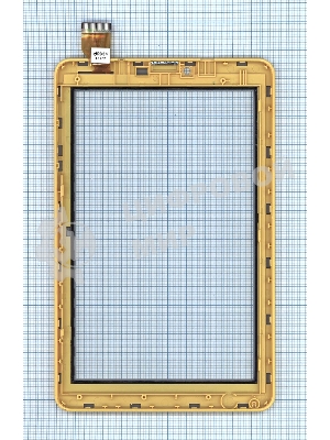 Сенсорное стекло (тачскрин) для Irbis TZ753, белое с желтой рамкой
