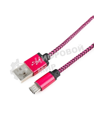 Кабель Gembird USB 2.0 Cablexpert AM/microBM 5P, 1м, нейлоновая оплетка, алюминиевые разъемы, фиолетовый, пакет