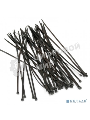 Стяжка Hyperline GT-250IBC нейлоновая неоткрывающаяся, безгалогенная (halogen free), 250x3.6 мм, черный, (100 шт)