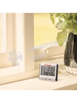 Метеостанции Rexant RM-011 Термогигрометр комнатный с часами и функцией будильника