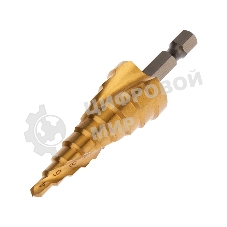 Сверло по металлу ступенчатое Kranz ТИТАН 4,0-20,0 мм 76 мм 65 HRC Р6М5 TiN