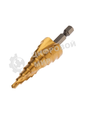 Сверло по металлу ступенчатое Kranz ТИТАН 4,0-20,0 мм 76 мм 65 HRC Р6М5 TiN