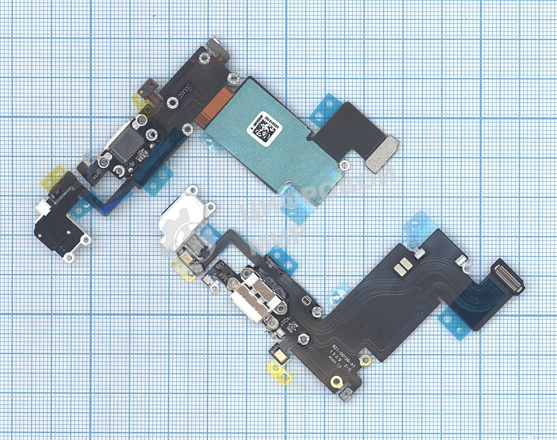 Шлейф разъема питания с аудио-разъемом для iPhone 6S Plus белый