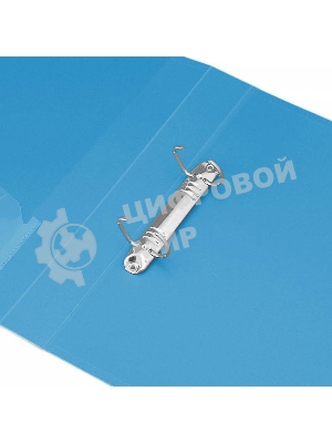 Папка на 2-х D-кольцах Бюрократ -0840/2DBLU A4, пластик, 0.8мм корешок 40мм, внутренний и торцевой карман, синий