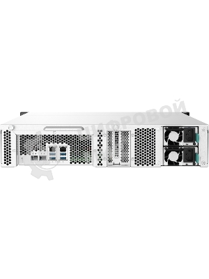 Сетевое хранилище без дисков SMB QNAP TS-1232PXU-RP-4G 12-Bay quad-core 64-bit AL324 1.7 GHz rackmount NAS with 250W redundant PSU, 4Gb DDR4 UDIMM RAM (max 1x16GB), SATA 6Gb/s, 2x 10GbE SFP+ LAN, 2x2.5 GbE LAN, 1x PCIe Gen2 x2 slot. W/o RAIL-B02