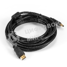 Кабель HDMI ExeGate EX-CC-HDMI-5.0F (19M/19M, 5м, v1.4b, ферритовые кольца, позолоченные контакты)