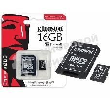 Флеш карта microSDHC 16Gb Class10 Kingston SDCIT2/16Gb Industrial Temperature Class UHS-I, адаптер в комплекте