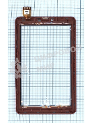 Сенсорное стекло (тачскрин) для Irbis TZ753, белое с коричневой рамкой