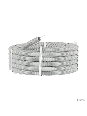 Труба гофрированная ПВХ d32 мм с протяж. сер. (уп.25 м) ДКС