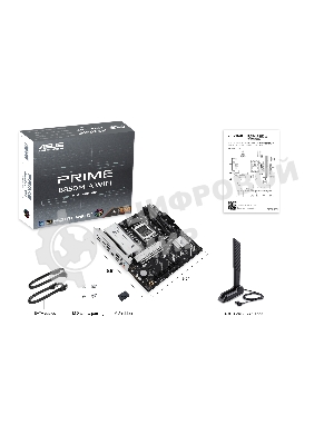 Материнская плата ASUS PRIME B850M-A WIFI, AM5, AMD B850, 4xDDR5, 4xSATA, 3xM.2, 1xPCIe 5.0 x16, 1xPCIe 4.0 x16, 1xHDMI, 2xDP, 1x2.5Gb LAN, Wi-Fi 6E, Bluetooth 5.3, 2xUSB-A 10Gbps, 2xUSB-A 5Gbps, 4xUSB-A 2.0, 3x3.5 мм, 7.1, mATX