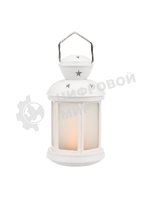 Декоративный фонарь Neon-night 12х12х20,6 см, белый корпус, теплый белый цвет свечения с эффектом пламени свечи Neon-night