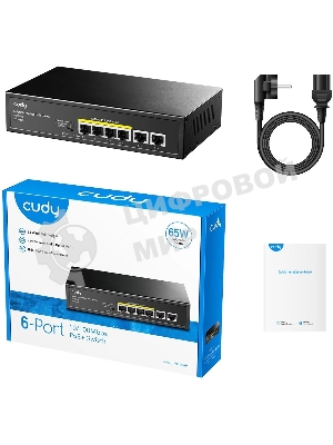 Коммутатор Cudy FS1006P (L2) 6x100Мбит/с 4PoE+ 60W неуправляемый