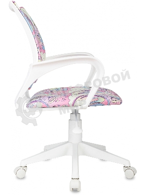Кресло детское Бюрократ BuroKIDS 1 W мультиколор луна розовая крестов. пластик пластик белый