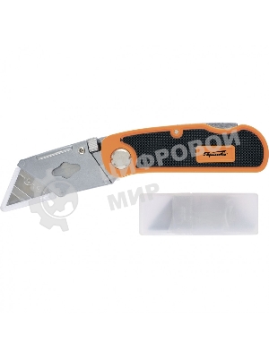 Нож складной Sparta пластиковая двухкомп рукоятка, сменное трапециевидное лезвие, 5 лезв.