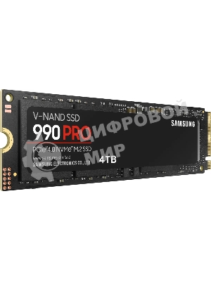 Накопитель SSD Samsung 990 PRO, 4Tb, PCIe 4.0 x4, M.2 2280, NVMe, R/W 7450/6900